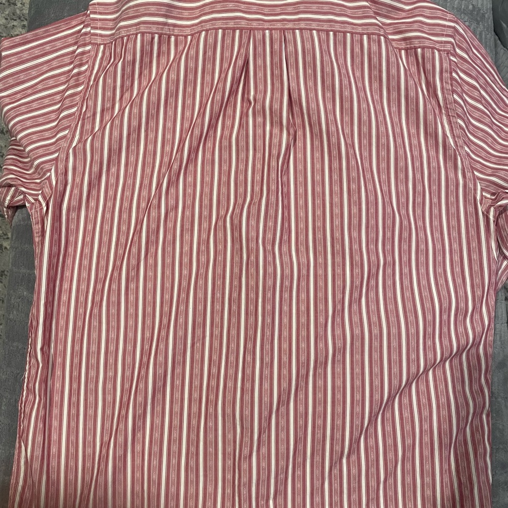 Tommy Bahama Red and White Graphic Striped Button Down Shirt Size Large Csaual - Picture 7 of 7
